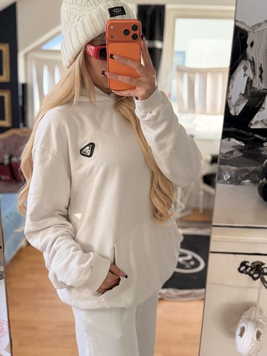 Bluza prada biała modna sportowa logo M oversize