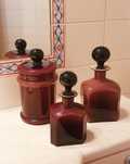 3 Frascos de vidro para quarto de banho