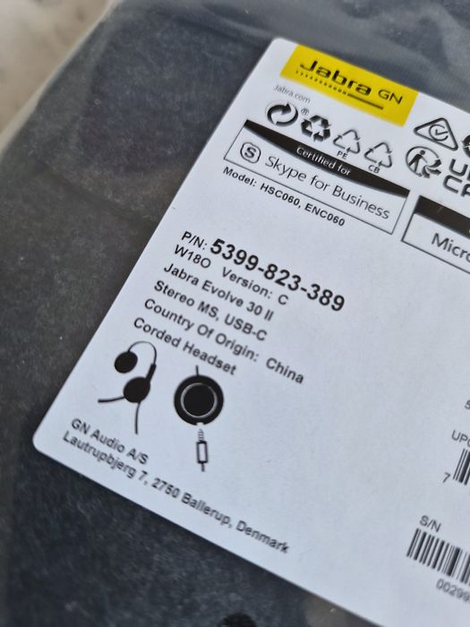 Słuchawki Jabra Evolve 30 II MS - NOWE !!!