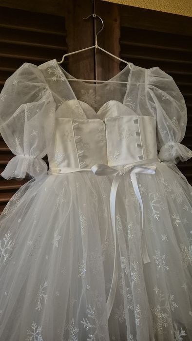 Сукня біла 92-146 для дівчинки на свято, платье снежинка  на утренник