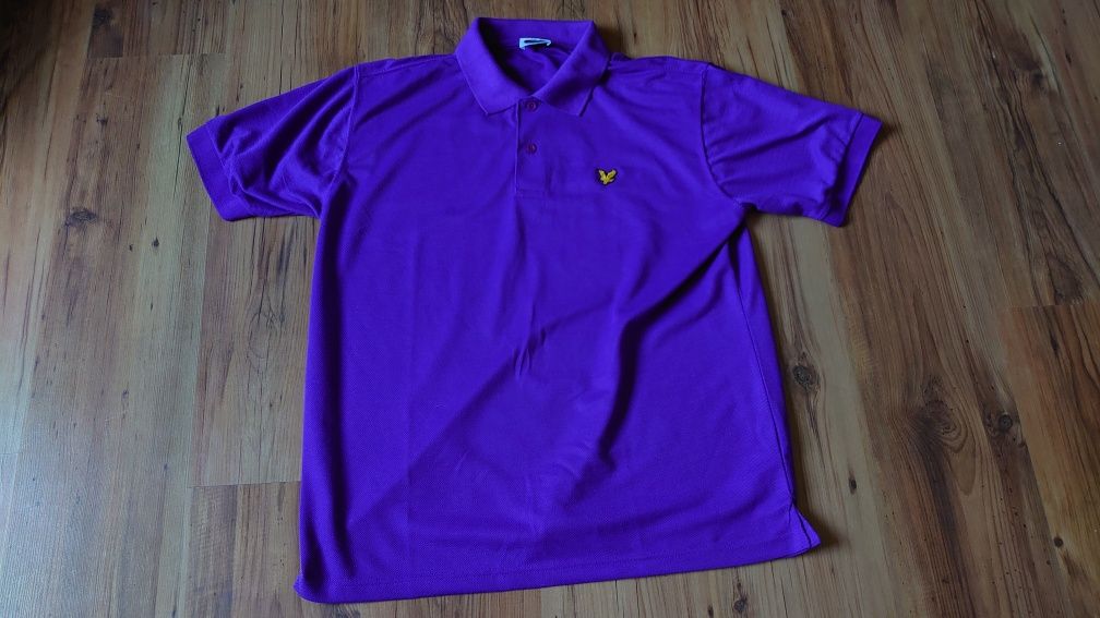 Lyle & Scott Polo Męskie XL fioletowa koszulka lato