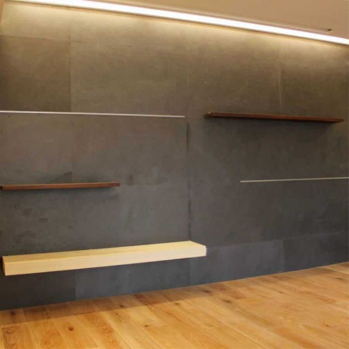 Fornir kamienny Black Slate, kamień w rolce, ściana, elewacja, kominek