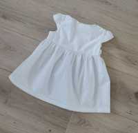 Piękna, biała, haftowana bluzeczka na krótki rękaw, boho, H&M, r.80