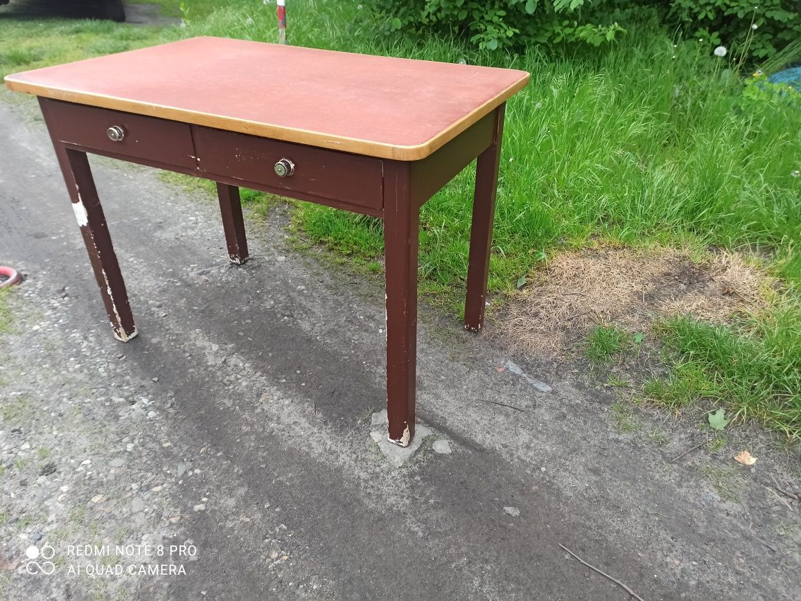 Stół drewniany kuchenny prl retro vintage antyk