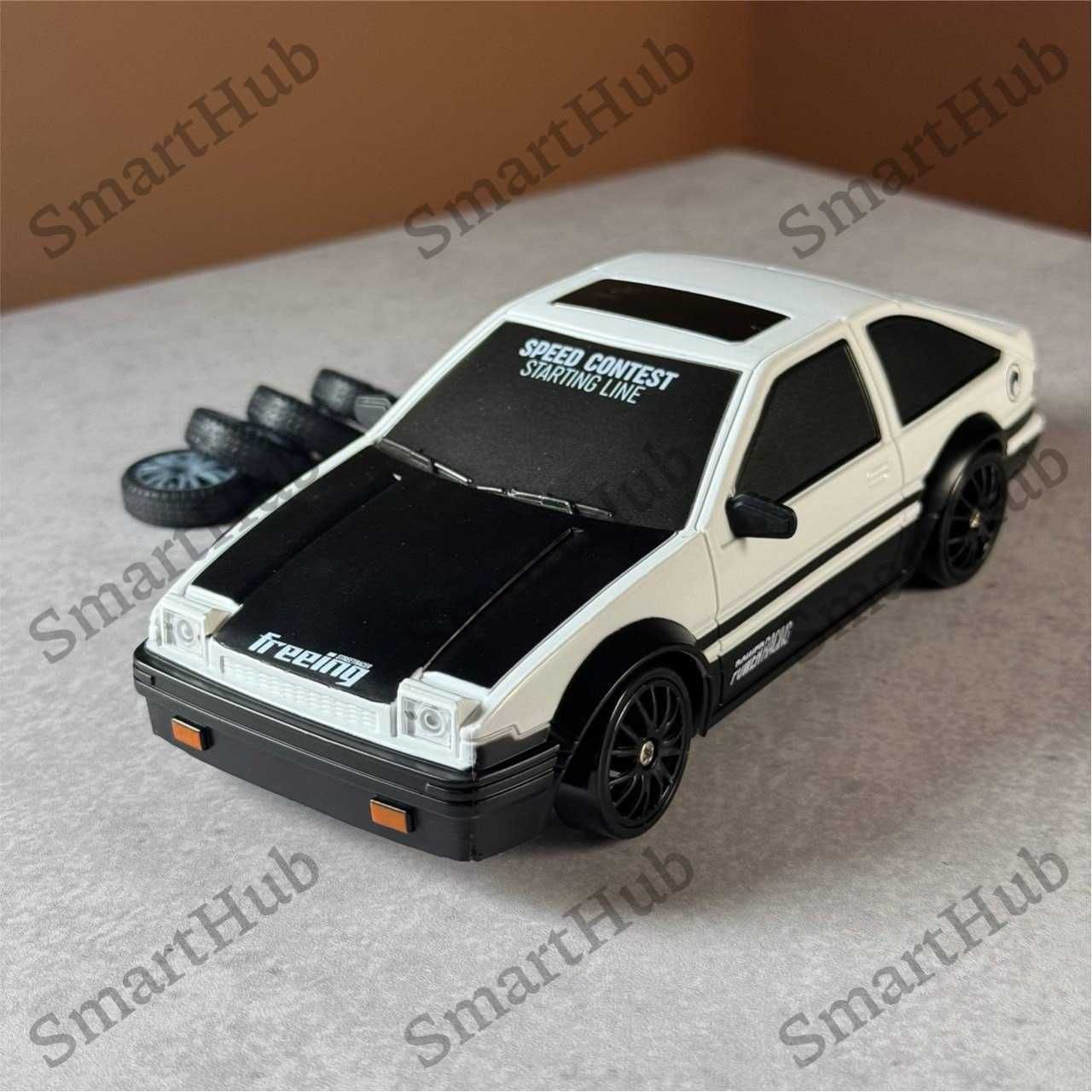 Дрифт машинка Toyota AE86 на радиоуправлении Белая. Машинка на пульте