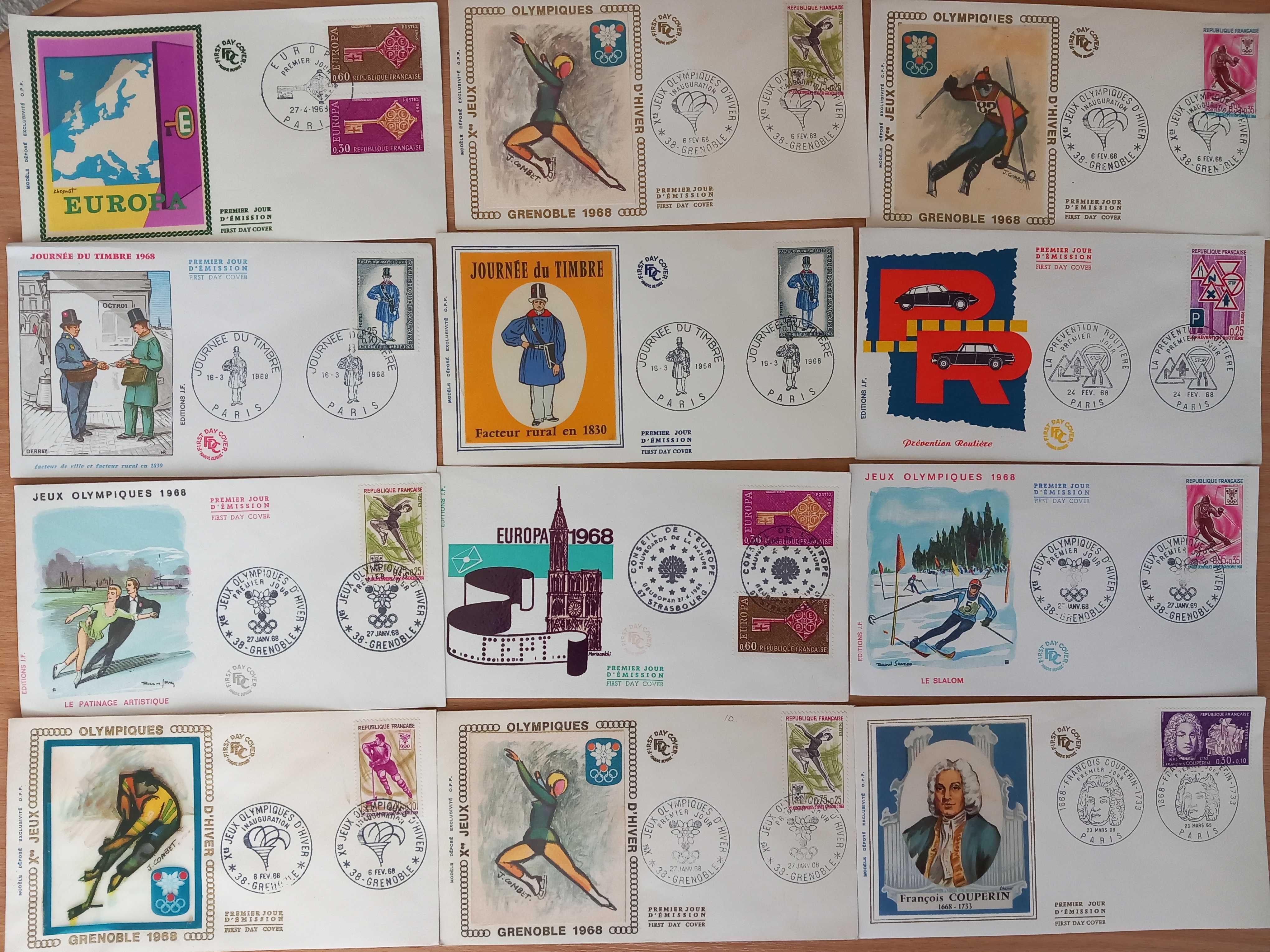 Koperty FDC 50x Austria, 50x Francja