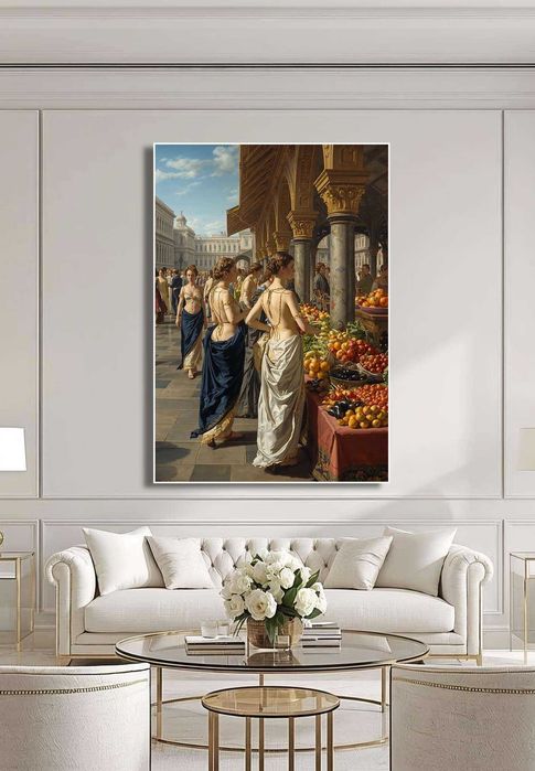 Obraz na płótnie - cykl "Na Targu" - wielkość 75cm x 108cm