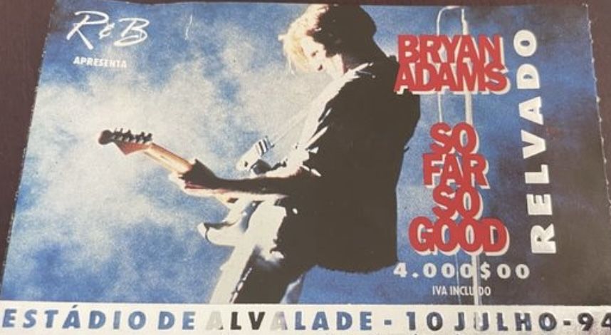 Vários bilhetes Vintage / Bryan Adams / Genesis / Chris Burgh