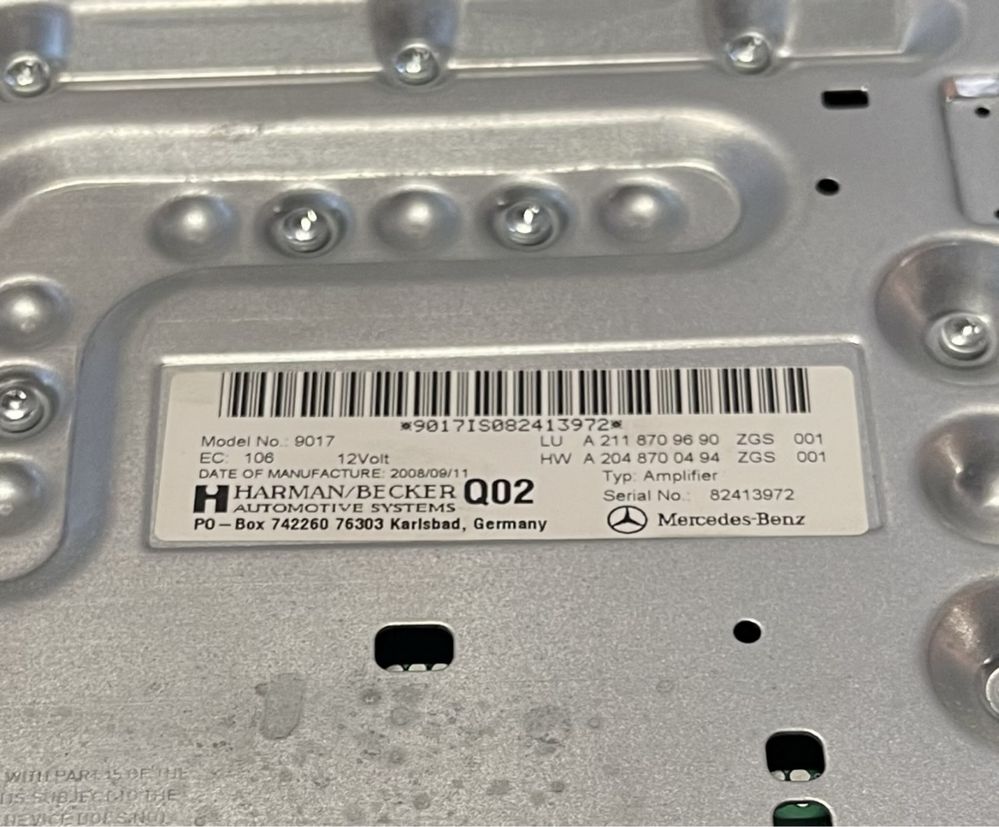 Підсилювач аудіо Harman/Becker E-Class,W211 CLC C219 C203,G-Class W463