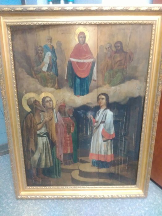 Храмовая Икона Покрова Пресвятой Богородицы 88*65см без реставрации