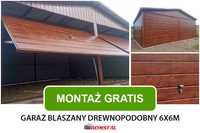 Garaż Blaszany Drewnopodobny 6x6 -Wiaty/Hale -Garaże Blaszane -Romstal