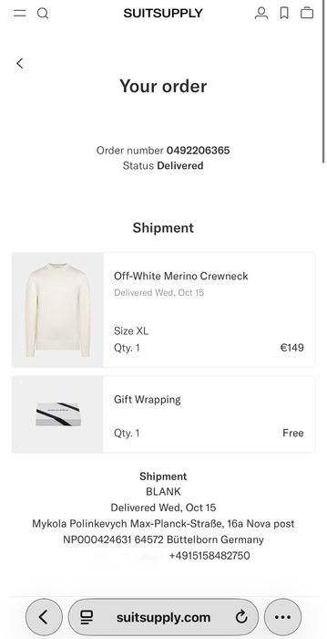 Suitsupply светр чоловічий вовна бежевий білий XL