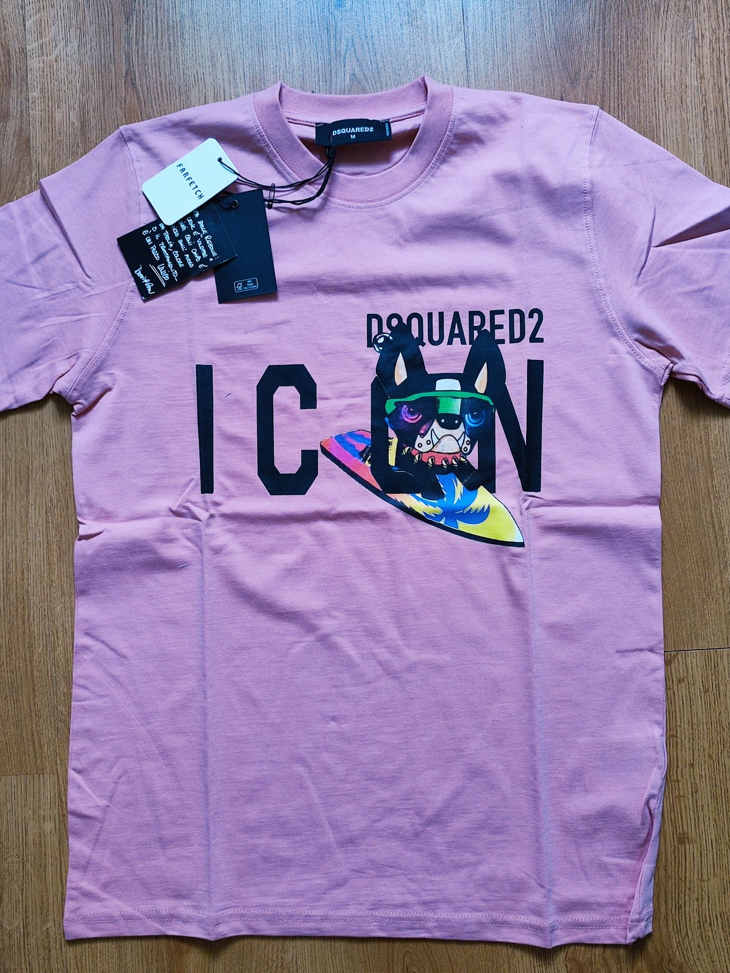 Dsquared2 ICON t-shirt rozm. S i M brudny róż