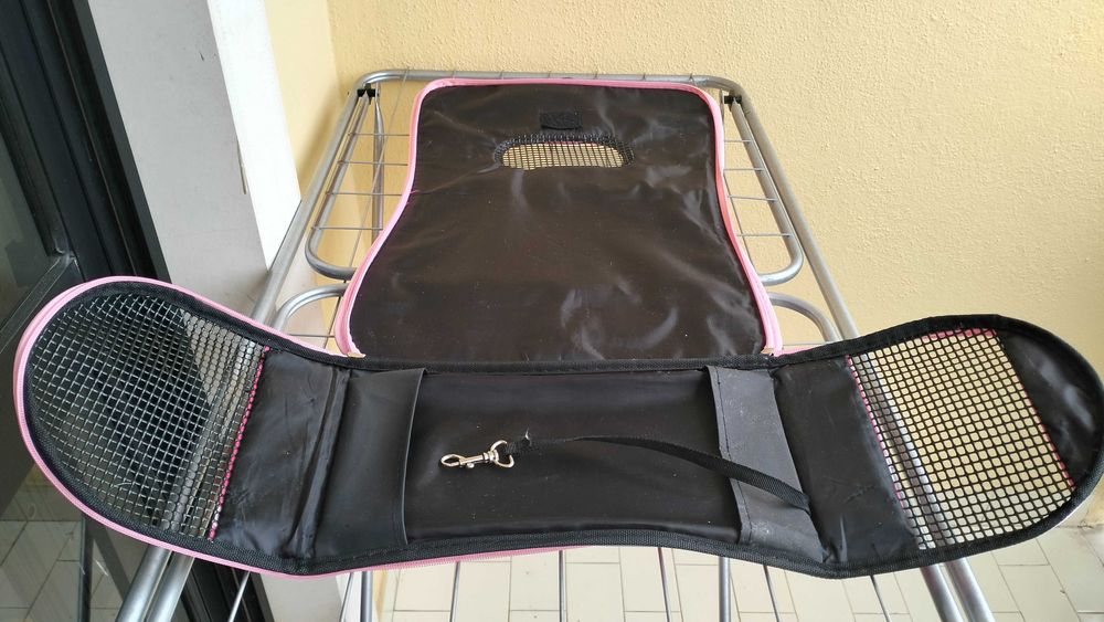 Transportadora para cães/gatos rosa com flores