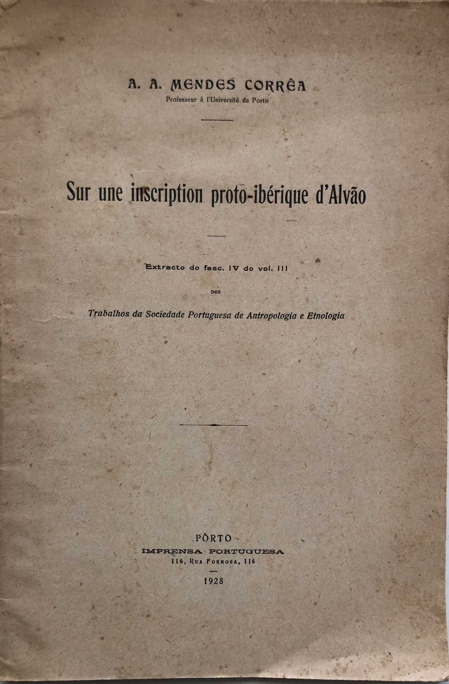 Sur une inscription proto-ibérique d'Alvão