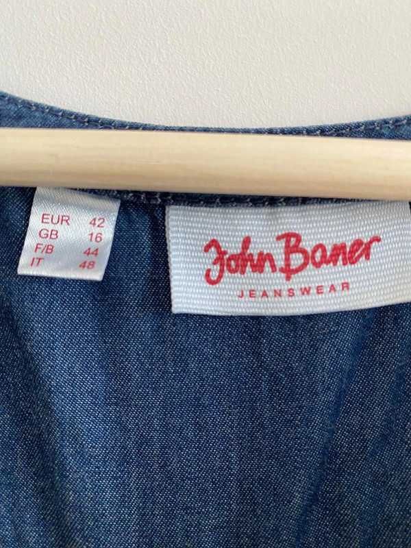 Niebieska a'la jeans koszulka z gumką damska John Baner rozmiar 42