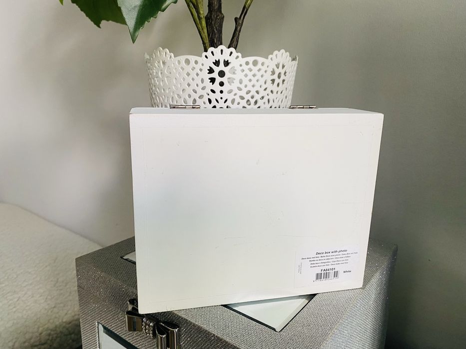 Szkatułka z miejscem na zdjęcie pojemnik deco box with foto biały