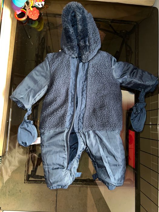 Зимовий комбінезон для хлопчика 9-12 12-18 куртка штани на флісі 80-86