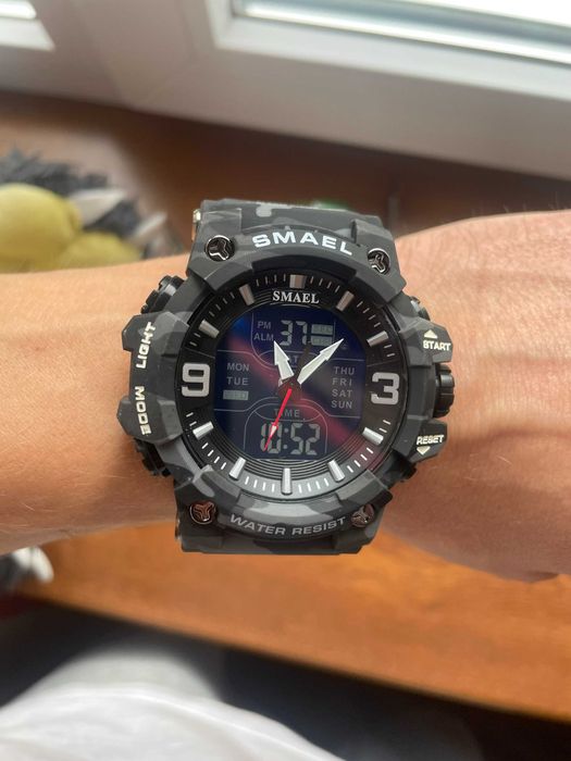 Годинник військово - спортивний SMAEL 8049B Original Вологозах. 5 бар