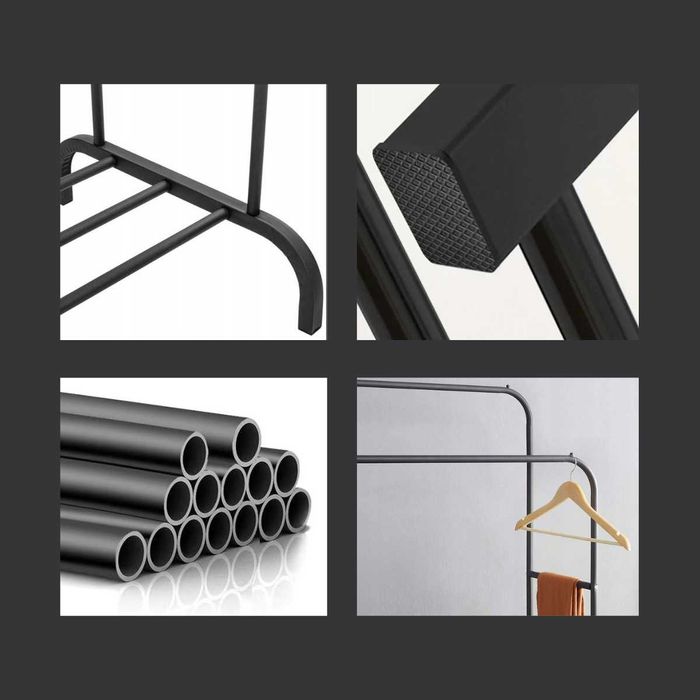 Mocny wieszak metalowy z półką na ubrania obuwie stojak NOWY!