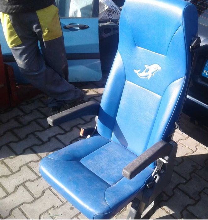 Fotel Bus Autobus Camper Kamping Podłokietniki Pasy Zapinka Rączka