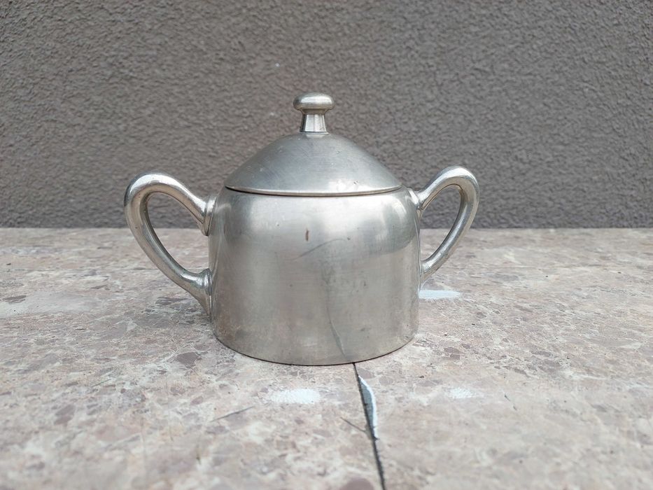 Cukiernica stalowa art deco sygnowana F & W 39 Fleitmann Witte