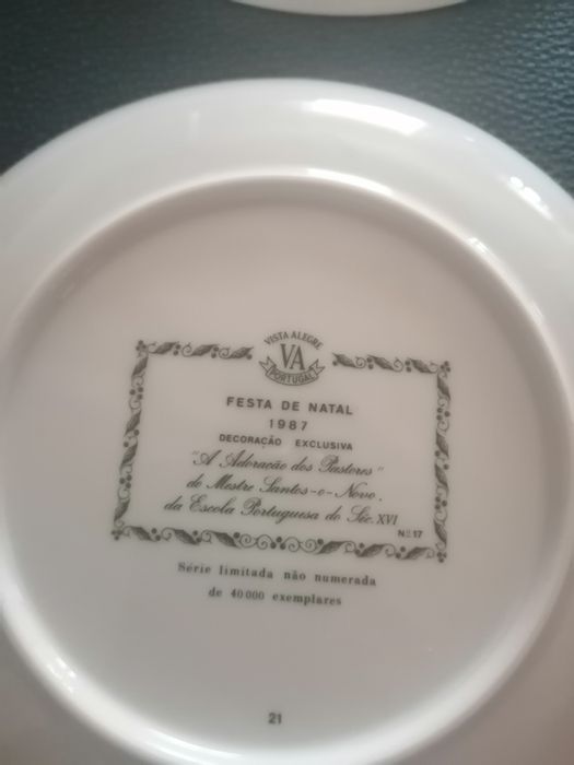 Pratos de Natal Vista Alegre, colecção