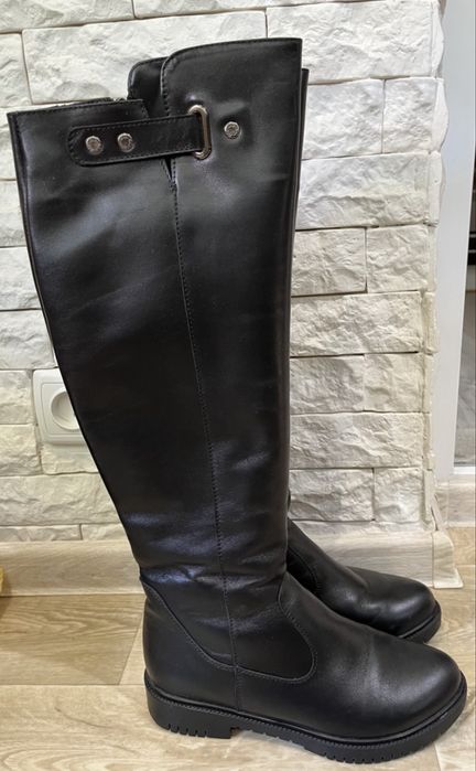 Шкіряні жіночи ботфорти, чоботи, сапоги, р.38