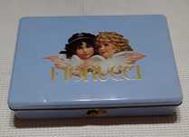 Fiorucci - caixa antiga azul com anjos (vazia)