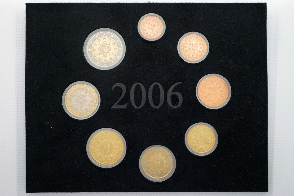 8 Moedas Portugal em Proof e FDC - 2006 com caixa