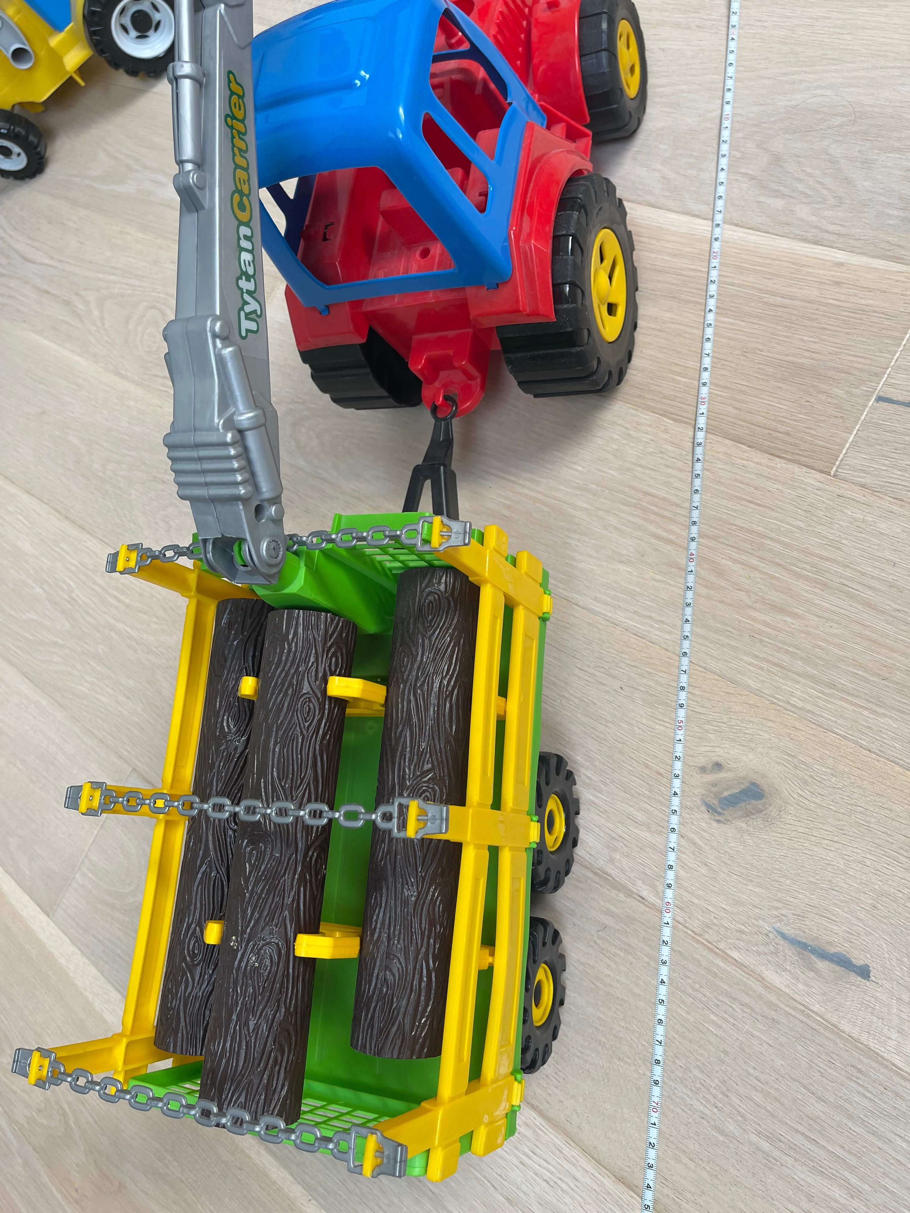 Zestaw traktor z przyczepą na drewno, dźwig XXL, duży ok.70cm