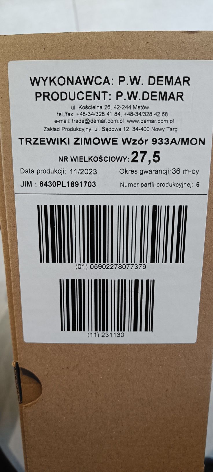 Buty wojskowe Trzewiki Zimowe 933A/MON