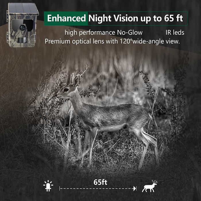 Câmara de Caça C/ painel solar e bateria de lítio.