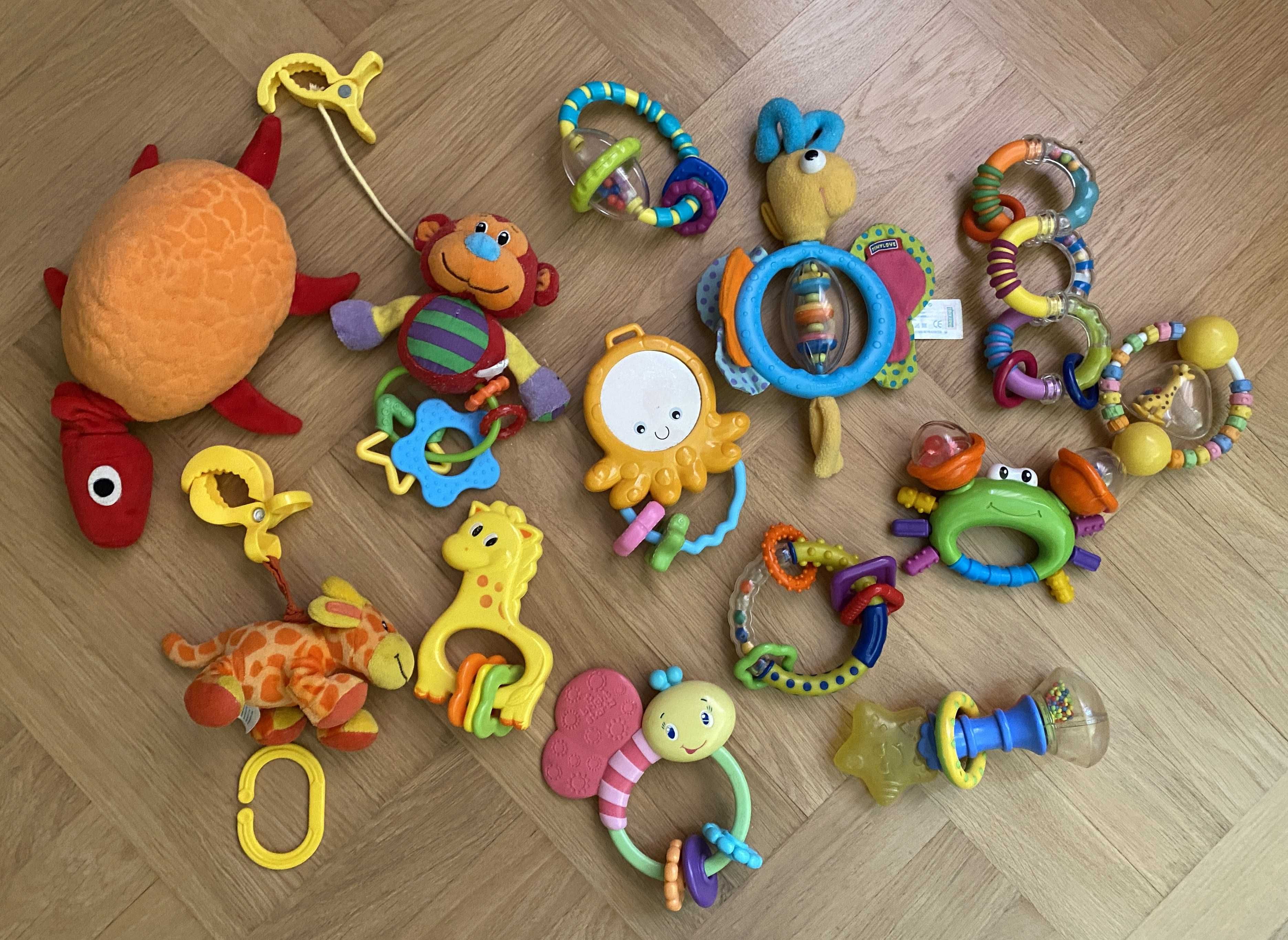 Mega zestaw zabawek niemowlęcych Tiny Love Playgro lusterko pozytywka