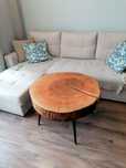 Stolik kawowy plaster jesion loft