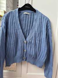 sweter kardigan niebieski baby blue vintage