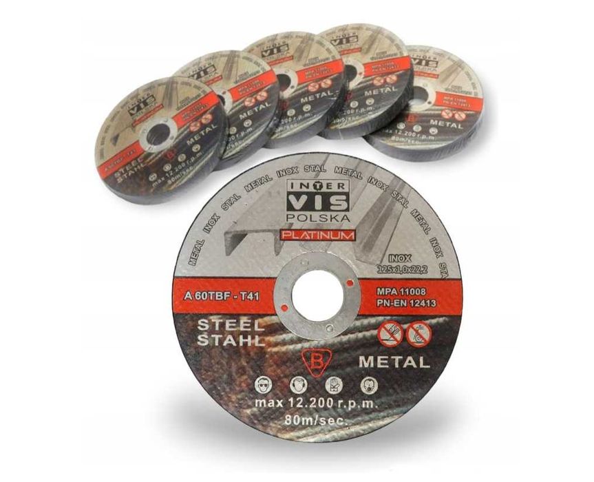 Promocja! Nowe tarcze do cięcia metalu 125×1 mm — komplet 50 sztuk