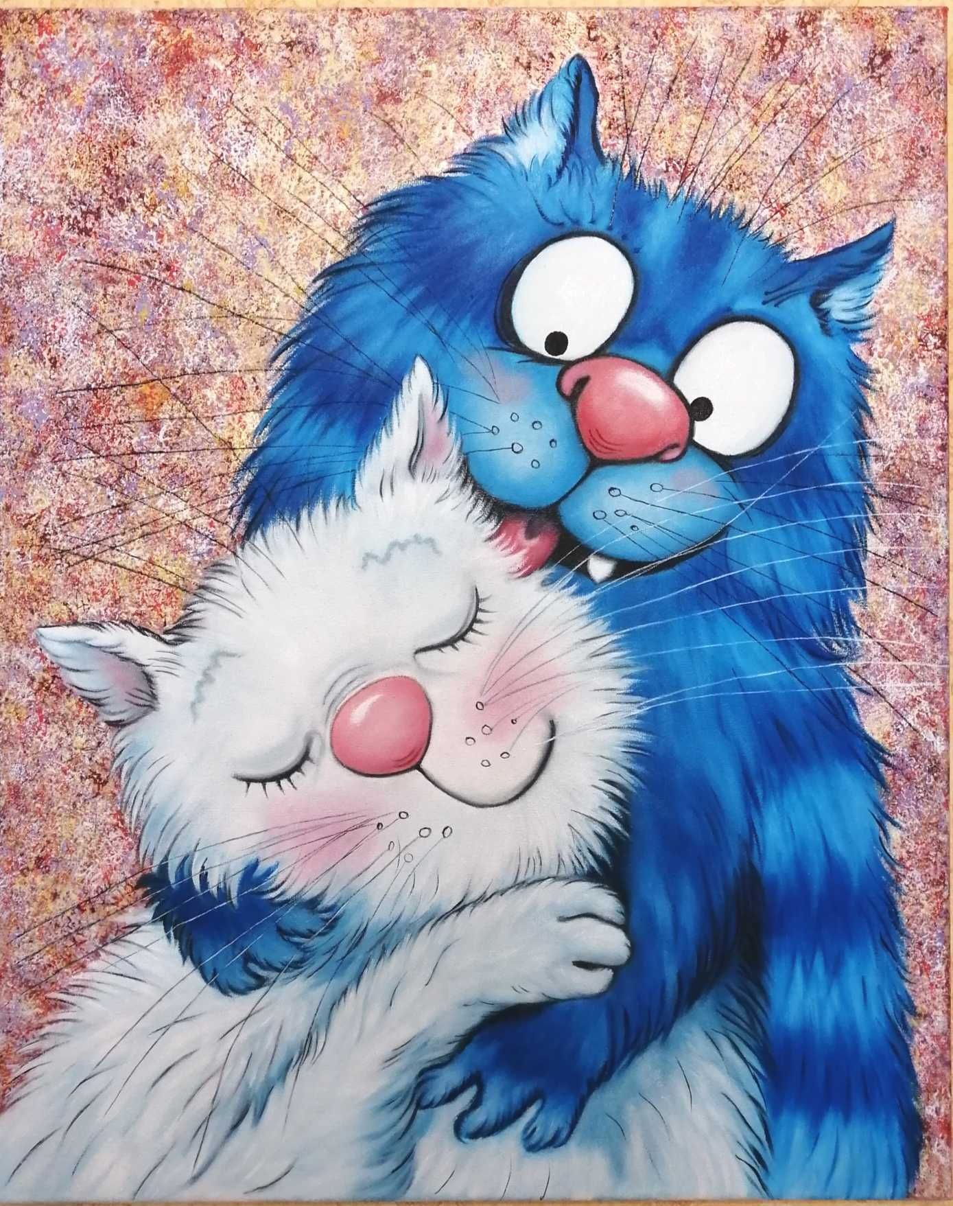 Картина маслом "Сині коти"