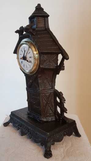 Francuski budzik figuralny E.D Clock. CO. 1900r mechanizm wahadłowy!!!