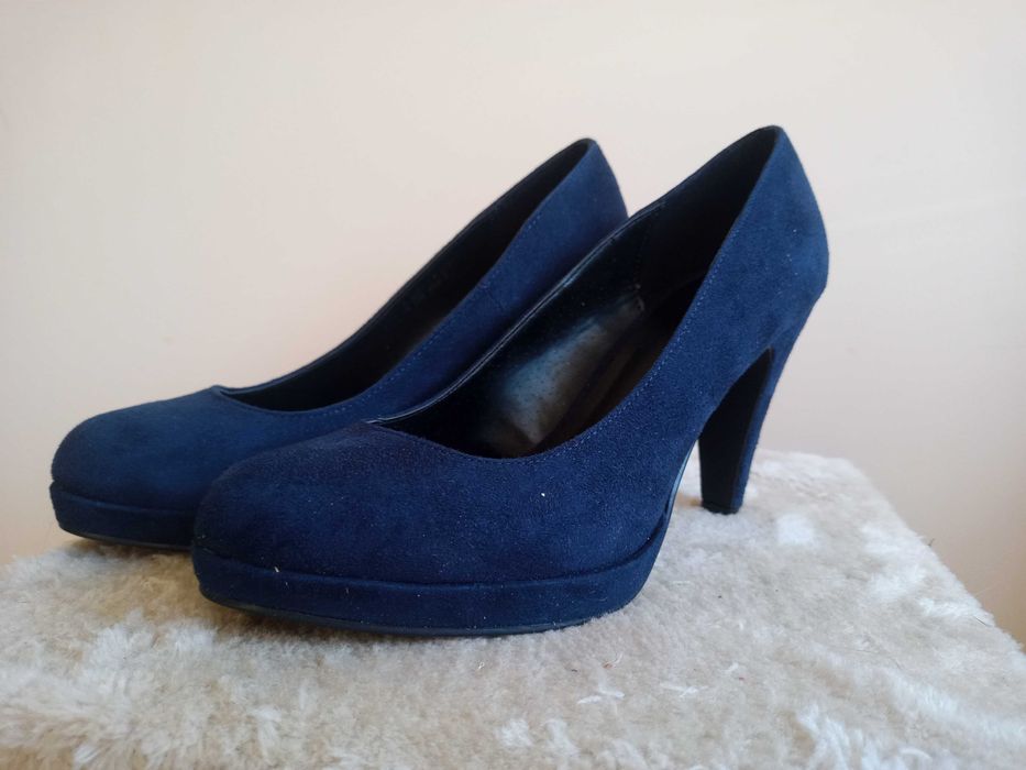 granatowe buty na obcasie czółenka szpilki 36 nowe