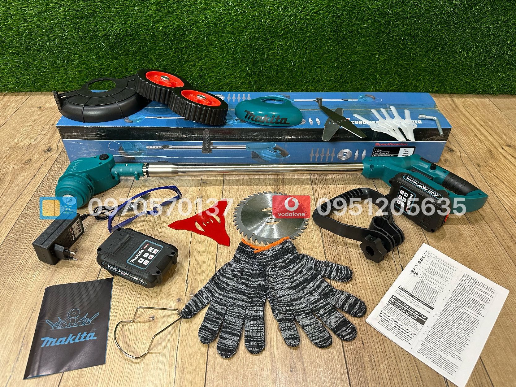 Акумуляторний триммер косарка Makita DUR181BL 36V 6Ah + насадка колеса