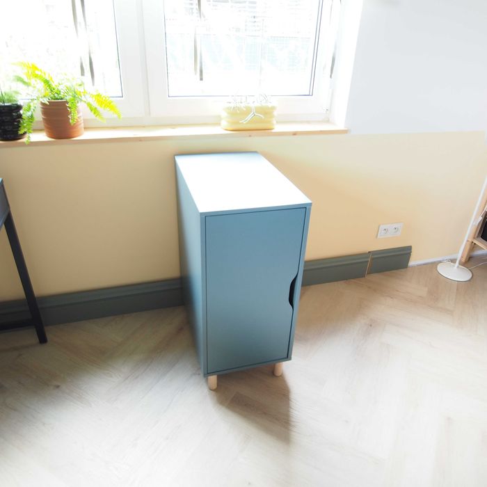 szafka Alex Ikea szaroturkusowa 36 x 58 cm x 70 cm i 4 nogi EKET Ikea