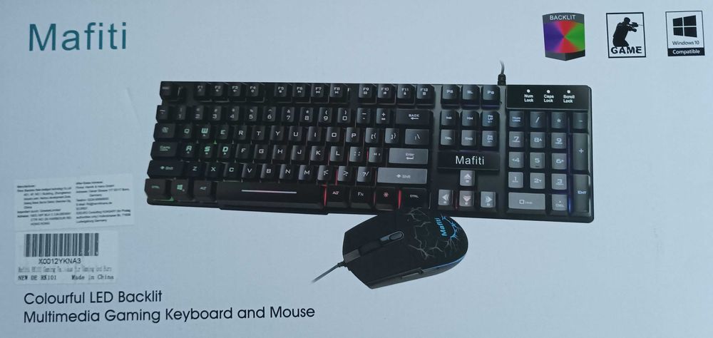 CONJUNTO Teclado Rato Mafiti Rgb Com Fio