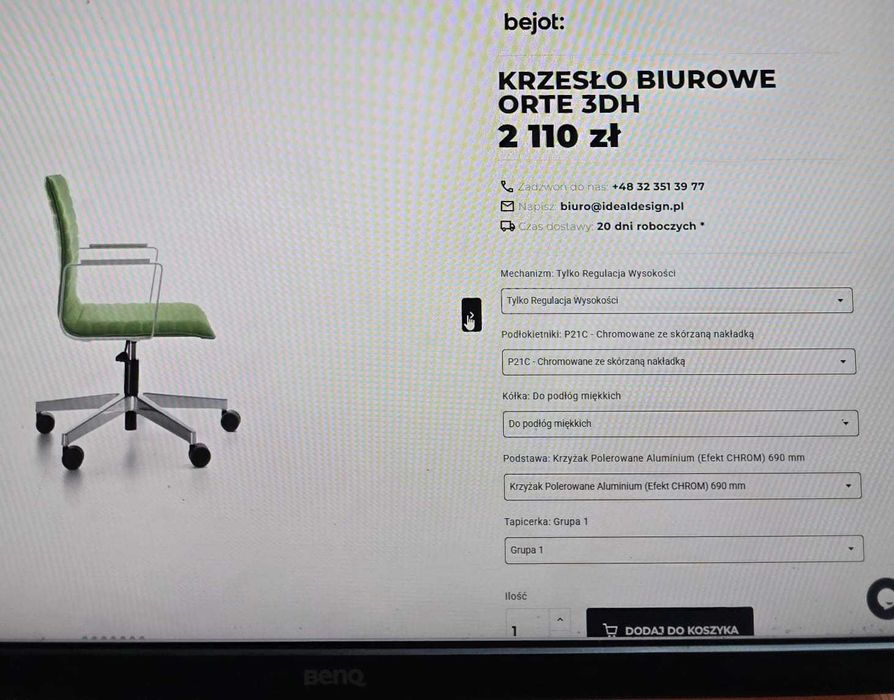 Fotel biurowy obrotowy krzesło BEJOT ORTE 3DH fotele krzesła biuro dom