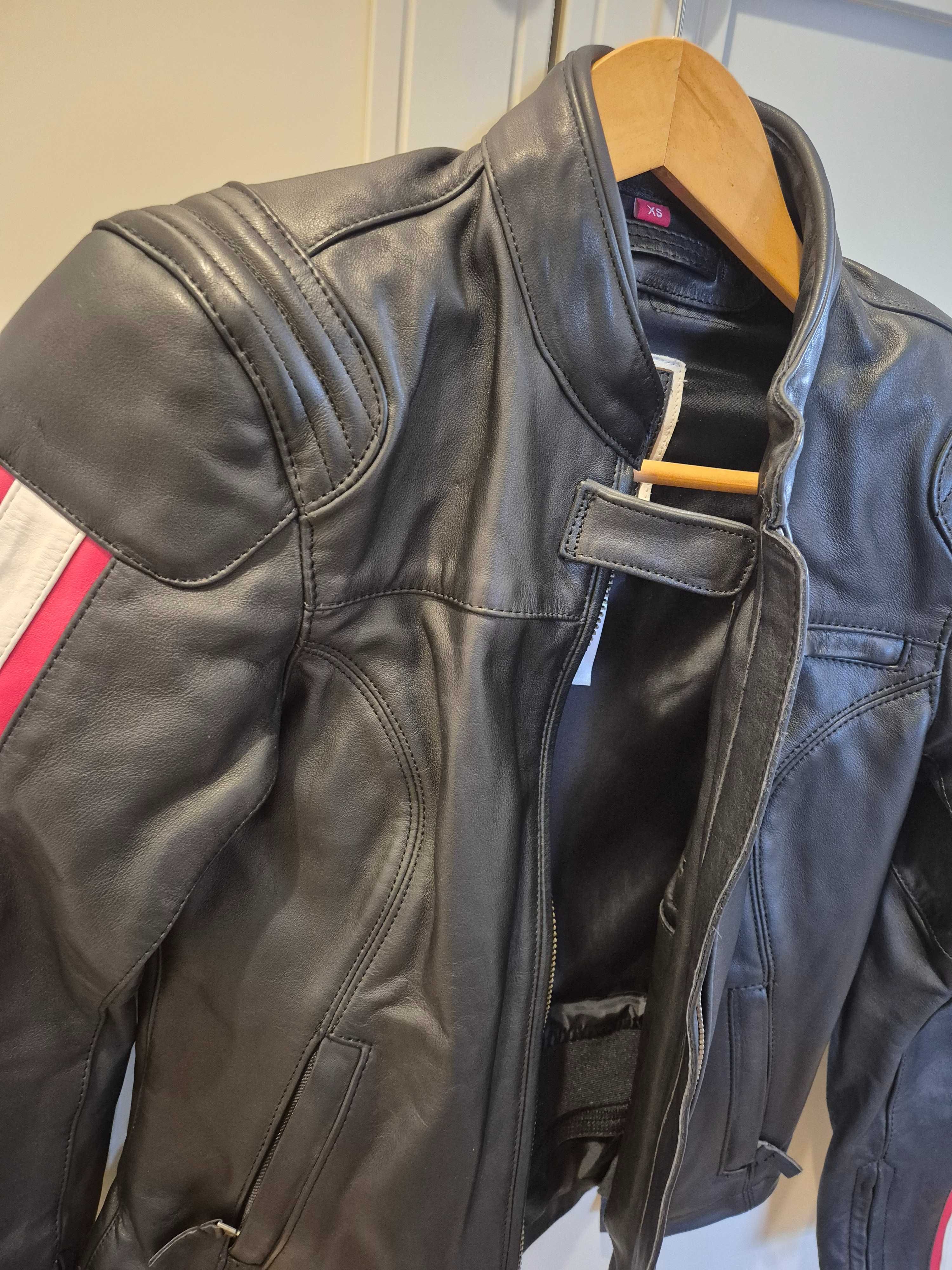 Kurtka motocyklowa BMW Motorrad Schwabing, czarna/czerwona, damska