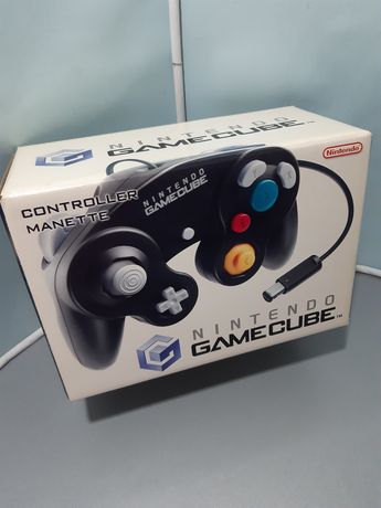 Comando preto para a Nintendo GameCube (versão PT, com caixa/manuais)