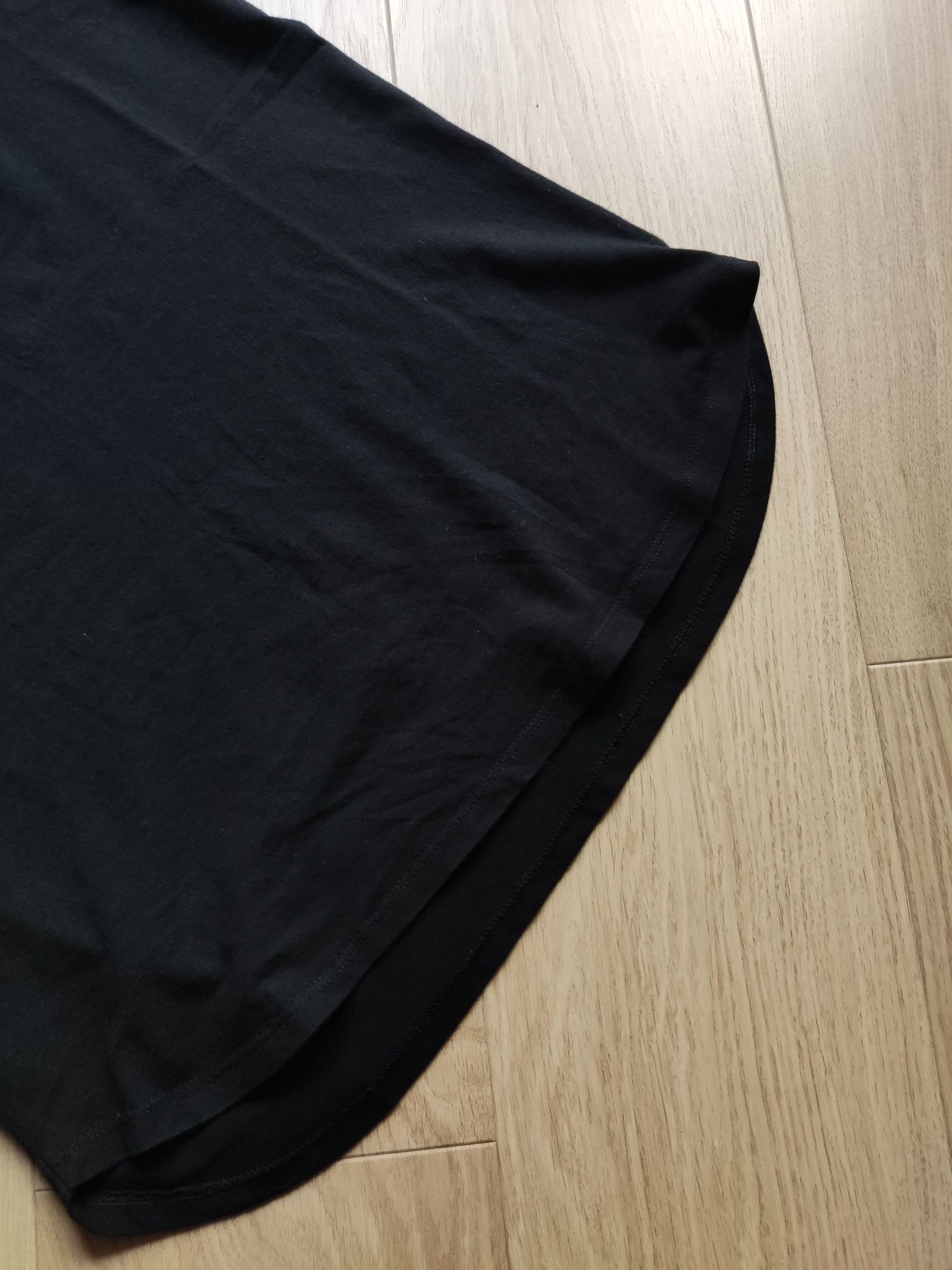 Basic czarny t-shirt z napisem bawełniany