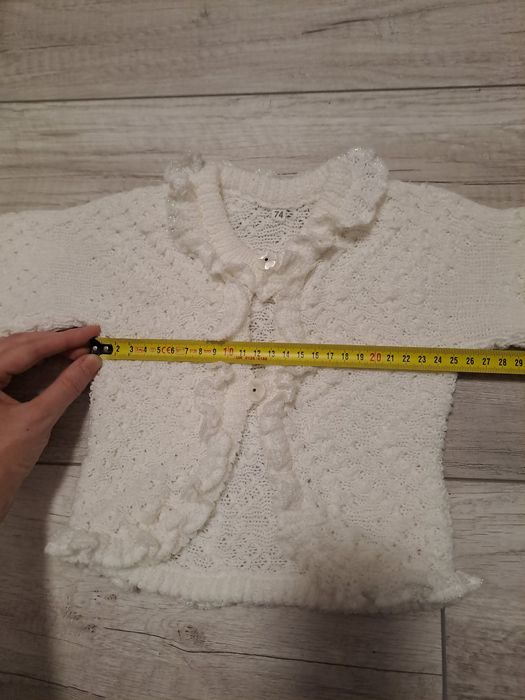 Sweterek, rozmiar 74, bialy/kremowy