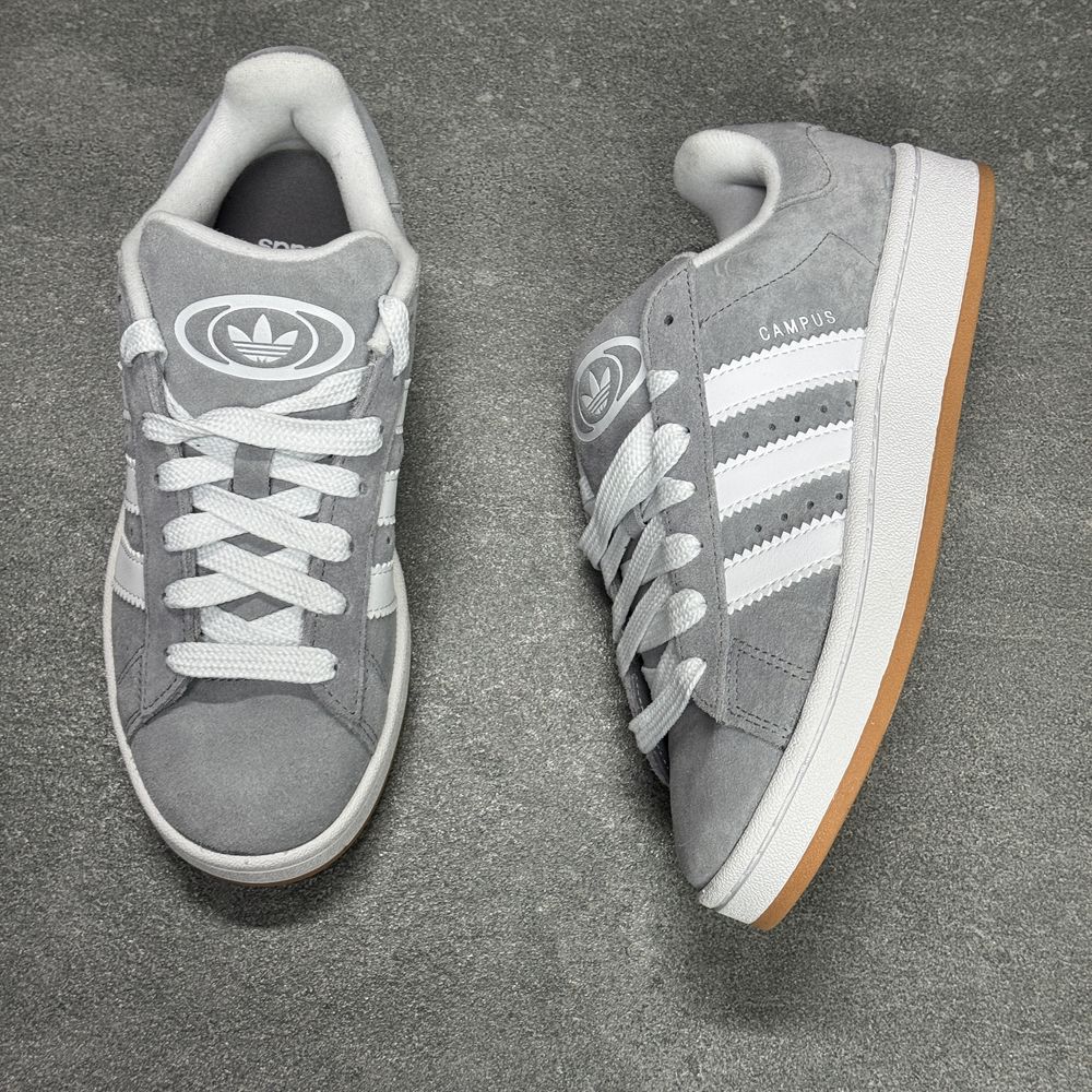 Сірі шкіряні кросівки Adidas Campus HQ6507 ОРИГІНАЛ 100% 38 р
