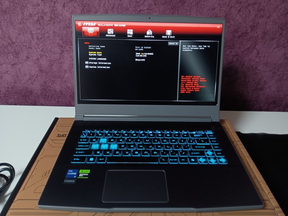 Ноутбук MSI Thin 15, IPS Full HD 144 Гц, Core i5, RAM 16 Гб, RTX 2050